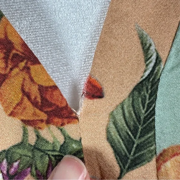 Farm Rio Marilla Maxi Dress Women's Small Floral Flowy Tie Back Tassel V-Neck - Picture 11 of 11